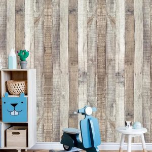 Papier peint effet bois naturel pour décoration intérieure