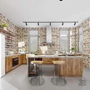 Papier peint effet brique pour une décoration intérieure moderne