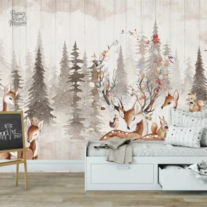 Papier peint forêt, ambiance apaisante pour les petits
