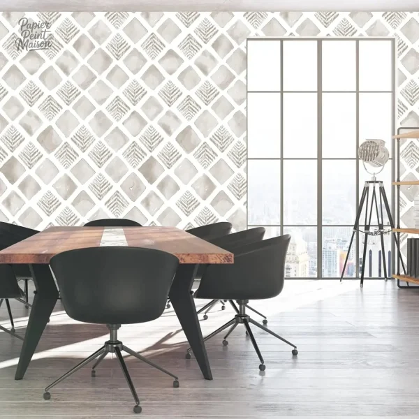 Papier peint ethnique géométrique pour décoration intérieure