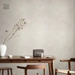 Papier peint beige avec motif de feuillage élégant