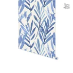Papier peint tendance feuillage bleu pour un intérieur moderne