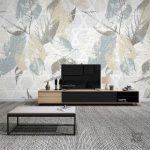 Décor mural avec motifs de feuillage exotique