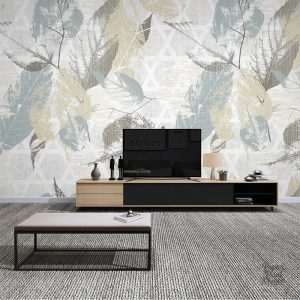 Décor mural avec motifs de feuillage exotique