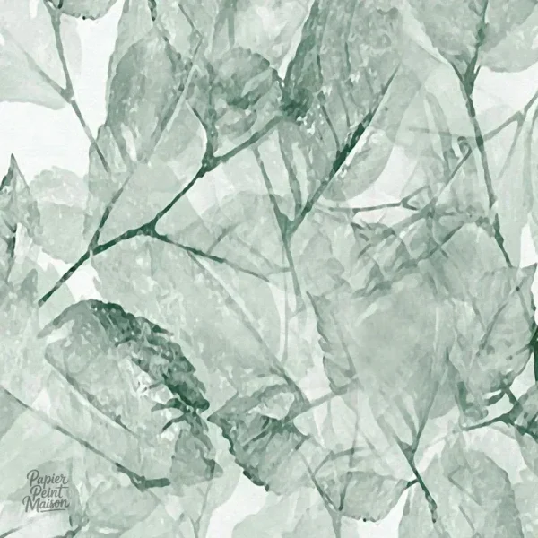 Papier peint inspiré de la nature avec feuillage vert élégant