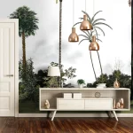 Papier peint palmier tropical, design moderne et naturel