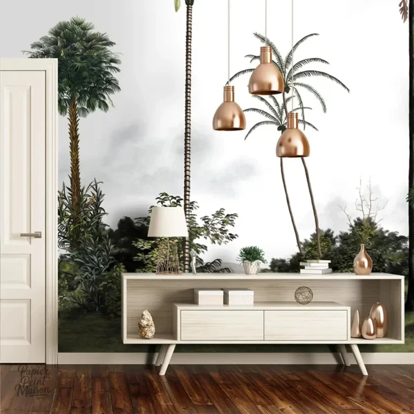 Papier peint palmier tropical, design moderne et naturel