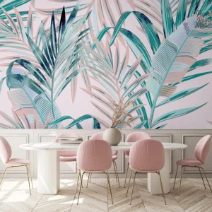 Papier peint feuille palmier au design tropical