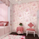 Papier peint enfantin, design charmant pour chambre de fille
