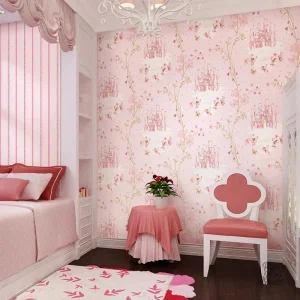 Papier peint enfantin, design charmant pour chambre de fille