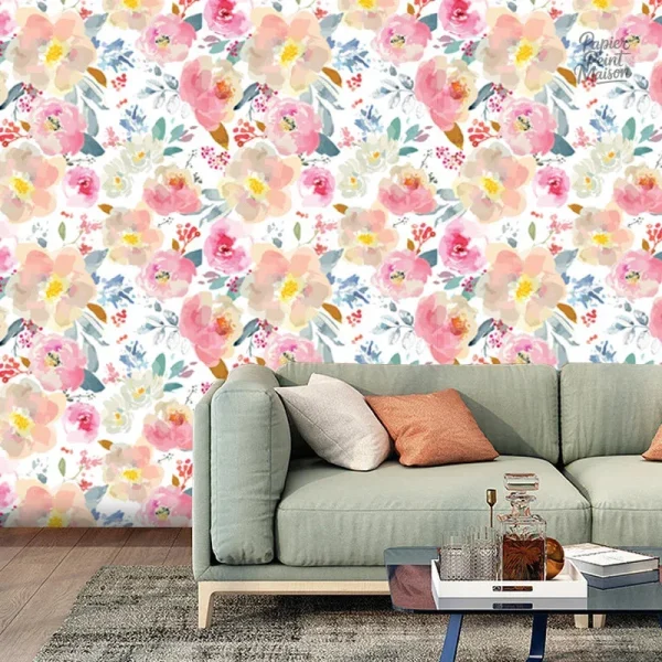 Papier peint floral avec design élégant et moderne