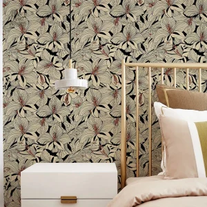 Papier peint vintage fleuri en design élégant