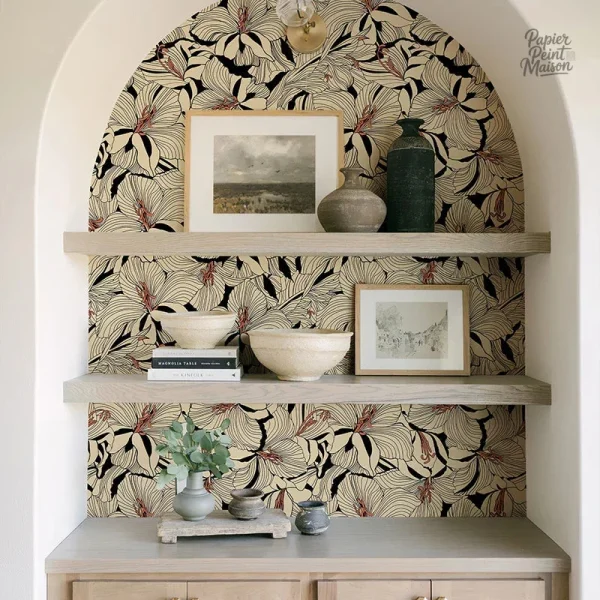 Papier peint floral rétro pour une décoration chic