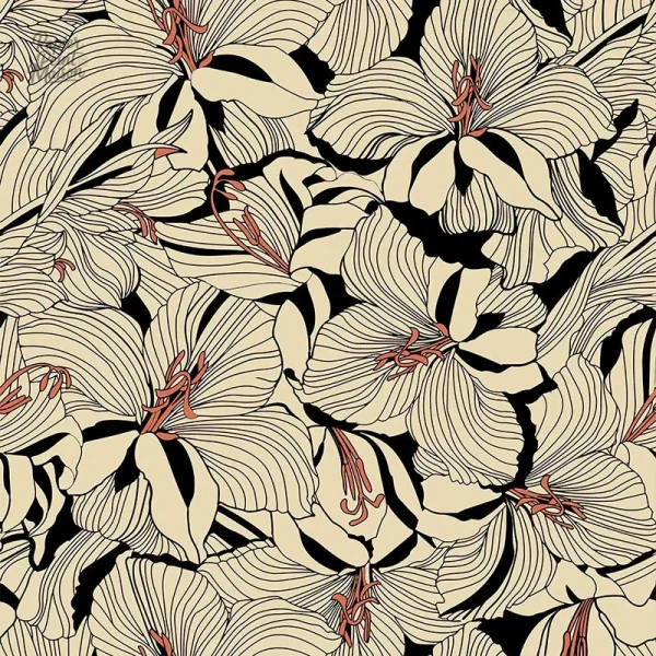 Papier peint avec motifs floraux pour ambiance nostalgique