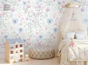 Décoration murale florale pour chambre d'enfant