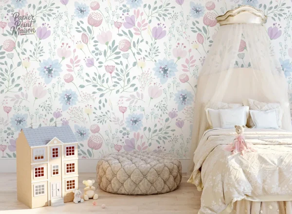 Décoration murale florale pour chambre d'enfant
