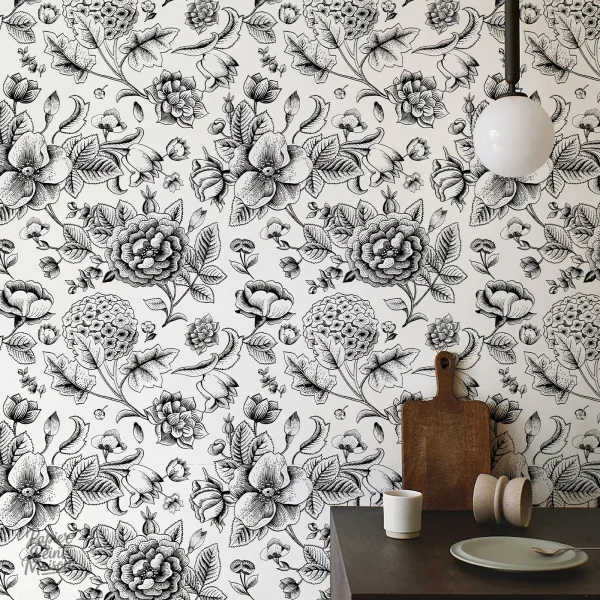 papier-peint-fleuri-vintage-1 Papier peint fleuri vintage au design élégant