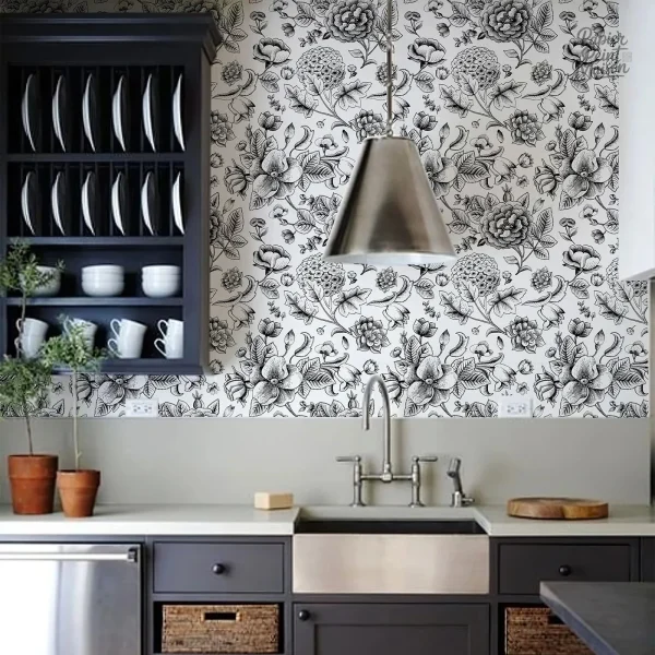 Papier peint aux fleurs délicates pour intérieur chaleureux