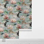 Papier peint vintage aux fleurs délicates
