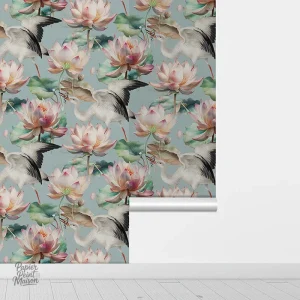 Papier peint vintage aux fleurs délicates