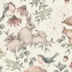 Papier peint aux motifs fleuris pour chambre d'enfant
