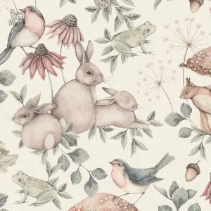 Papier peint aux motifs fleuris pour chambre d'enfant