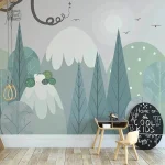 Décor mural inspiré des forêts, ambiance chaleureuse