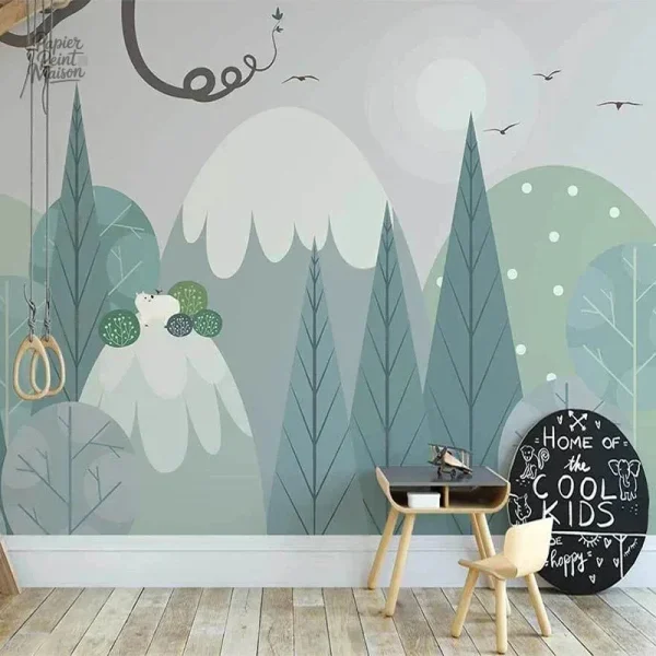 Décor mural inspiré des forêts, ambiance chaleureuse