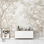 Décor mural forêt en panorama, ambiance naturelle apaisante