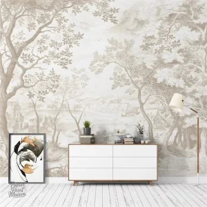 Décor mural forêt en panorama, ambiance naturelle apaisante