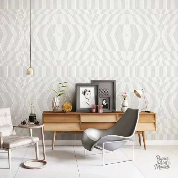 Papier peint géométrique aux formes modernes et stylées