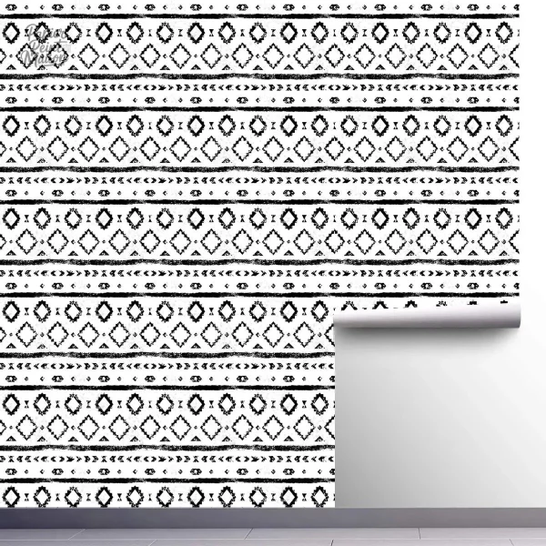 Papier peint avec motifs géométriques contemporains