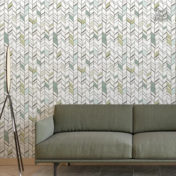 Papier peint géométrique moderne pour décoration intérieure