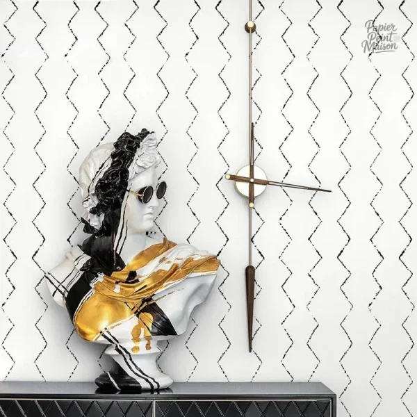 Papier peint géométrique blanc moderne