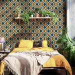 Papier peint géométrique pour chambre moderne