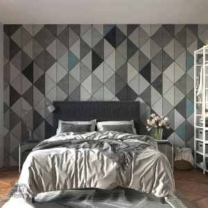 Papier peint géométrique gris au design moderne