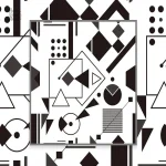 Papier peint stylisé avec motifs noirs et blancs élégants