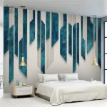 Design géométrique vert pour décoration intérieure