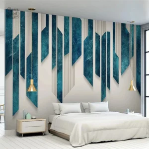 Design géométrique vert pour décoration intérieure