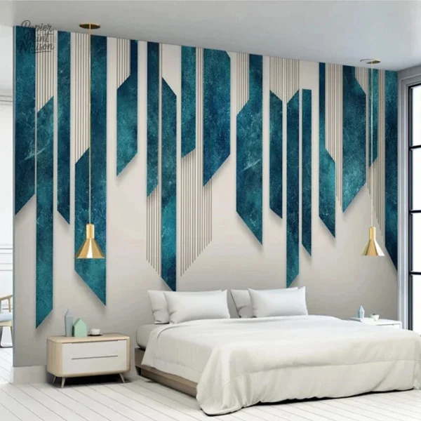 Design géométrique vert pour décoration intérieure