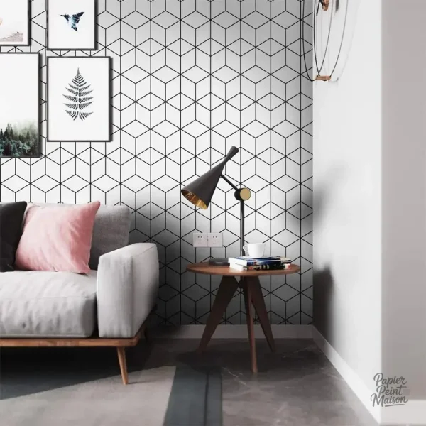 Papier peint géométrique moderne pour décoration intérieure