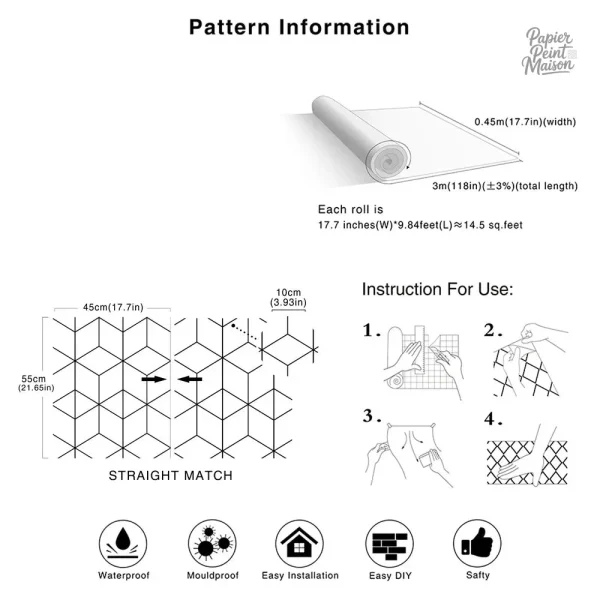 Papier peint tendance avec motifs géométriques stylés