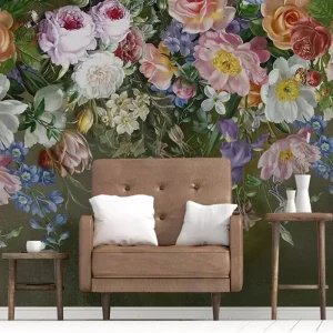 Décoration murale florale, ambiance naturelle avec fleurs