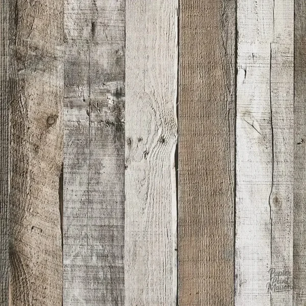 Papier peint décoratif effet bois, style chaleureux et authentique