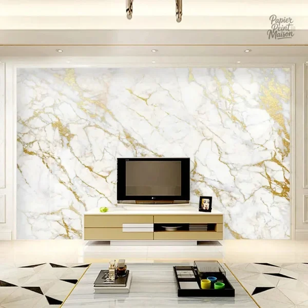 Papier peint imitation marbre élégant pour une décoration moderne