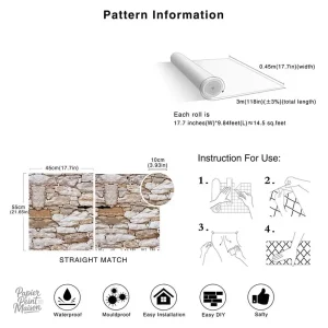 Papier peint texturé au look pierre authentique