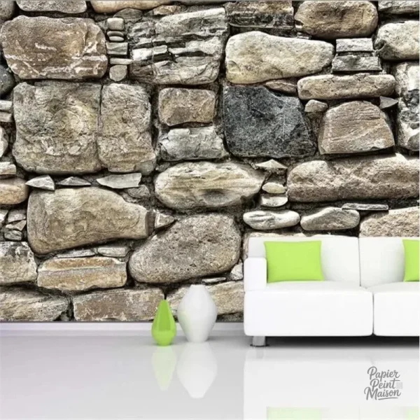 Papier peint imitation pierres pour une décoration moderne
