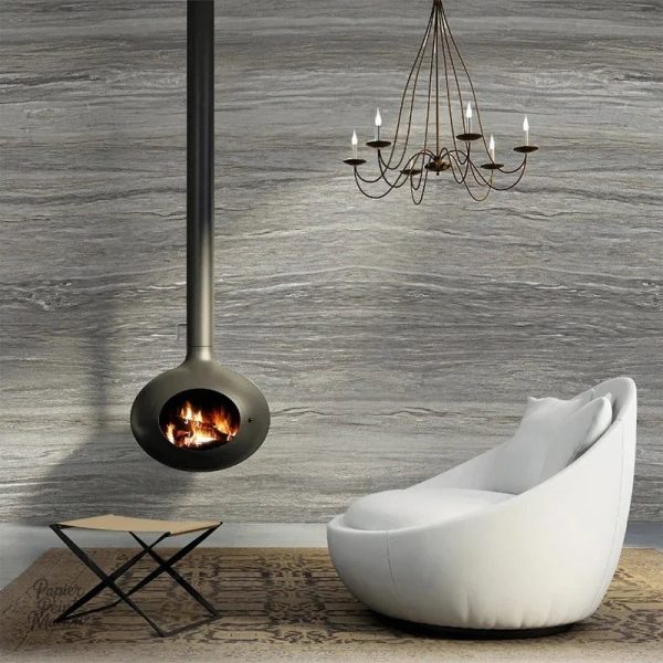 Papier peint industriel gris pour un décor moderne