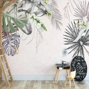 Papier peint jungle pour chambre de fille