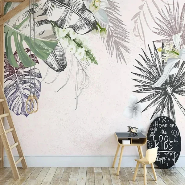 Papier peint jungle pour chambre de fille